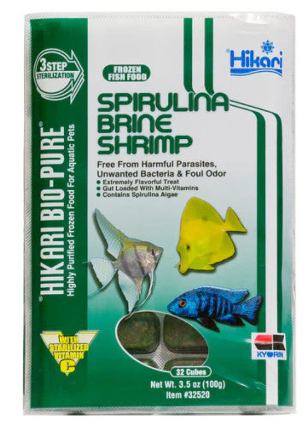Hikari FROZEN Spirulina Brine Shrimp 3.5oz Cube fish food