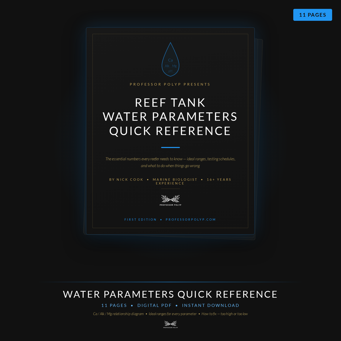 Reef Water Parameters Quick Reference Guide — Digital Download